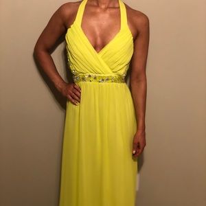 Chartreuse, Floor-Length Gown